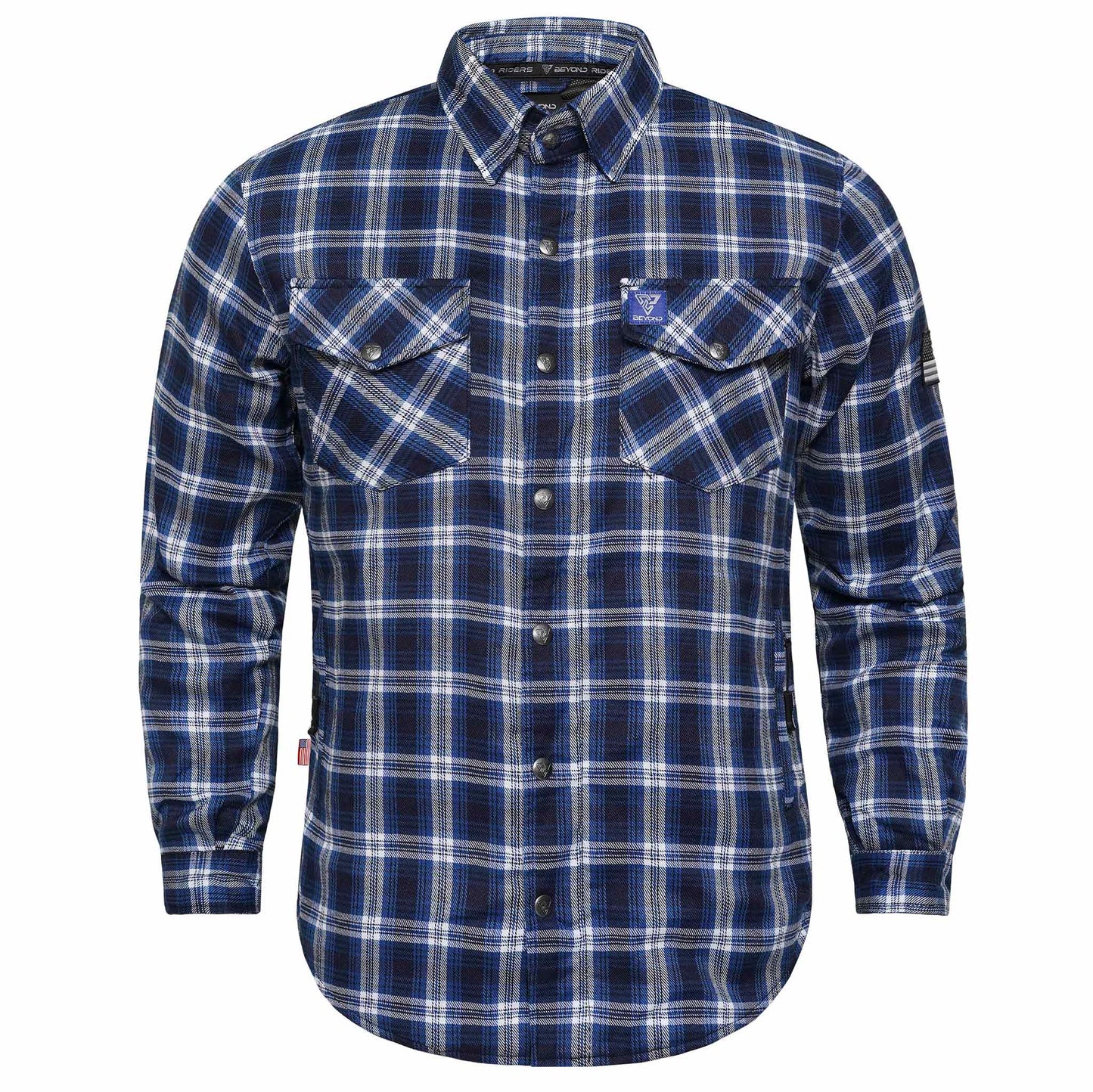Protective Flannel Shirt For Men - Blue Crest