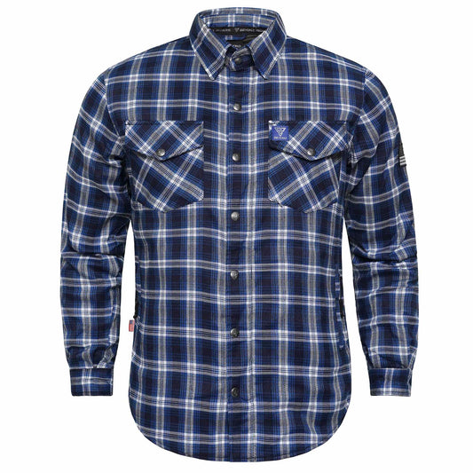 Protective Flannel Shirt For Men - Blue Crest
