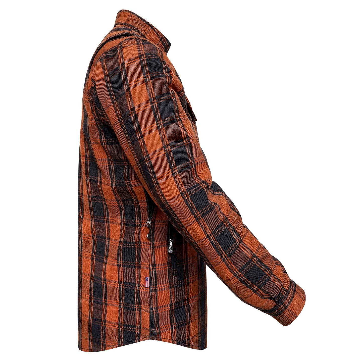Protective Flannel Shirt For Men - Copper Blood Plaid with Pads