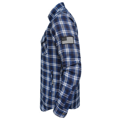 Protective Flannel Shirt For Men - Blue Crest