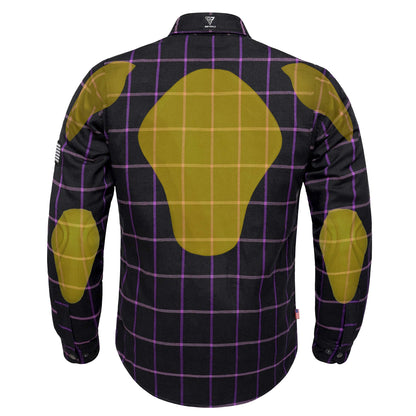 Protective Flannel Shirt For Men - The Knight Grid Plaid with Pads