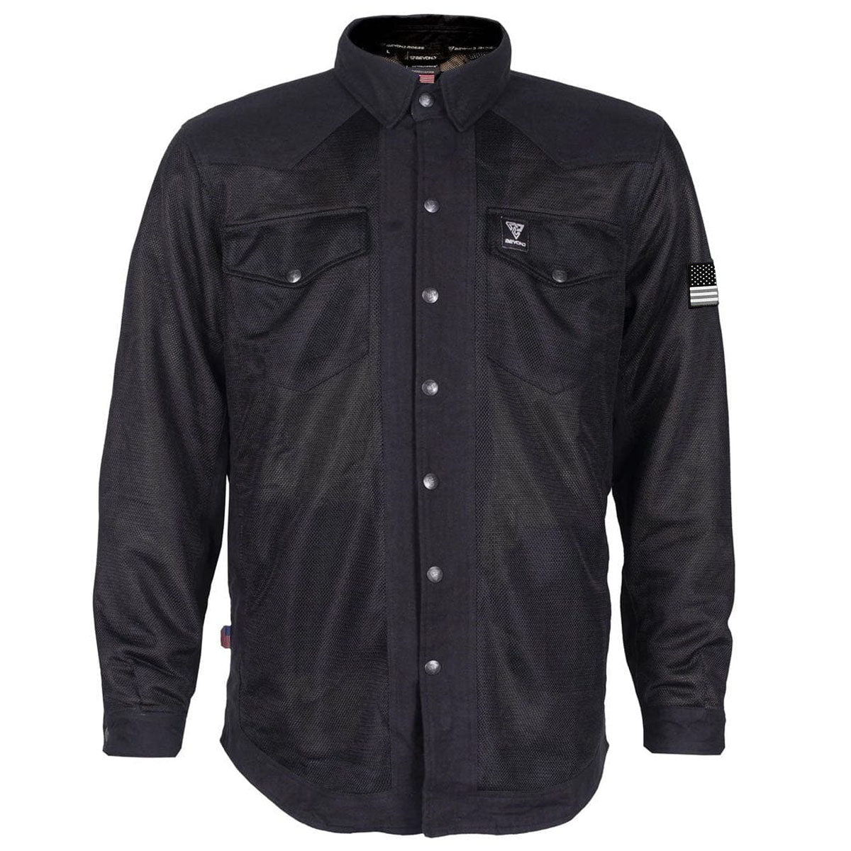 【MODERNIF】Senz Daily Shirt Protective Summer Mesh Shirt - Black Solid with Pads