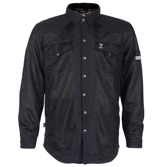 Protective Summer Mesh Shirt - Black Solid with Pads [Fast Shipping for USA]