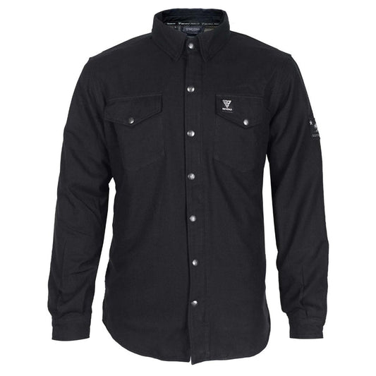 SALE Protective Flannel Shirt - Black Solid with Pads