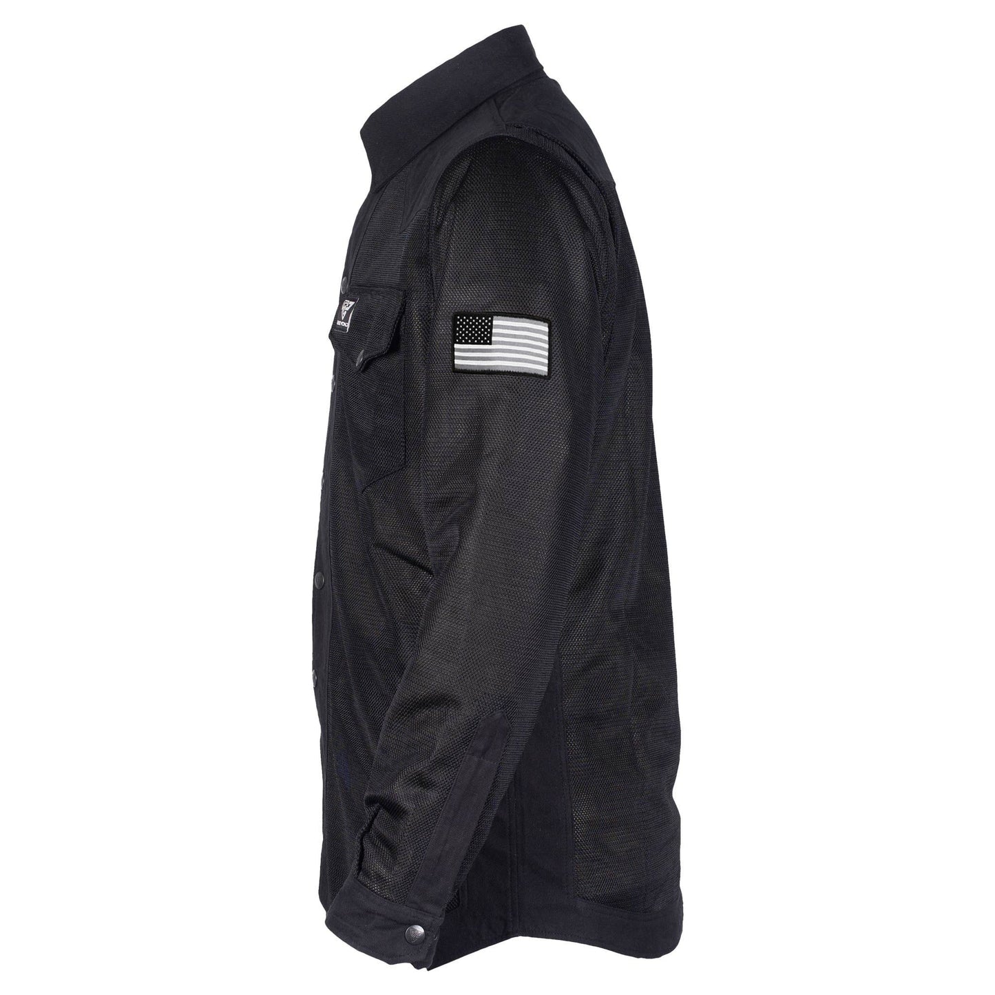 Protective Summer Mesh Shirt - Black Solid with Pads [Fast Shipping for USA]