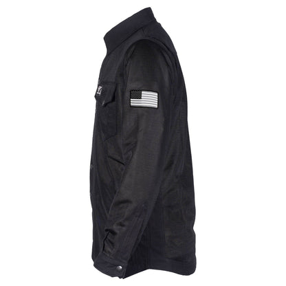 Protective Summer Mesh Shirt - Black Solid with Pads [Fast Shipping for USA]