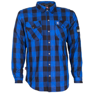 Protective Flannel Shirt - Blue Checkered with Pads