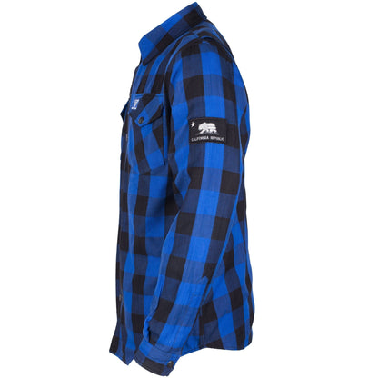 SALE Protective Flannel Shirt - Blue Checkered with Pads