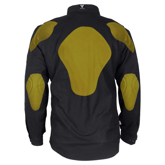 SALE Protective Flannel Shirt - Black Solid with Pads