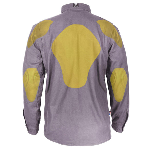 SALE Protective Flannel Shirt - Grey Solid with Pads