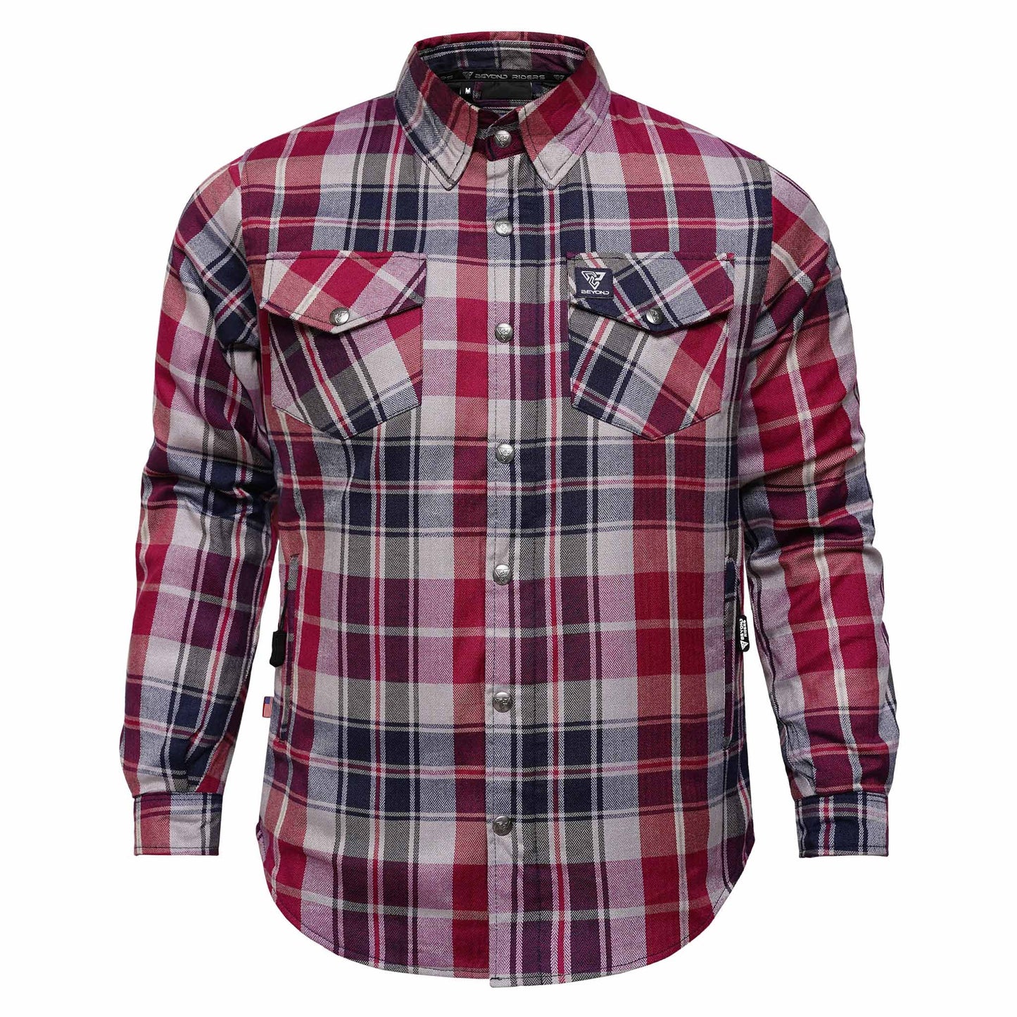 Protective Flannel Shirt For Men - Red Rogue Plaid with Pads