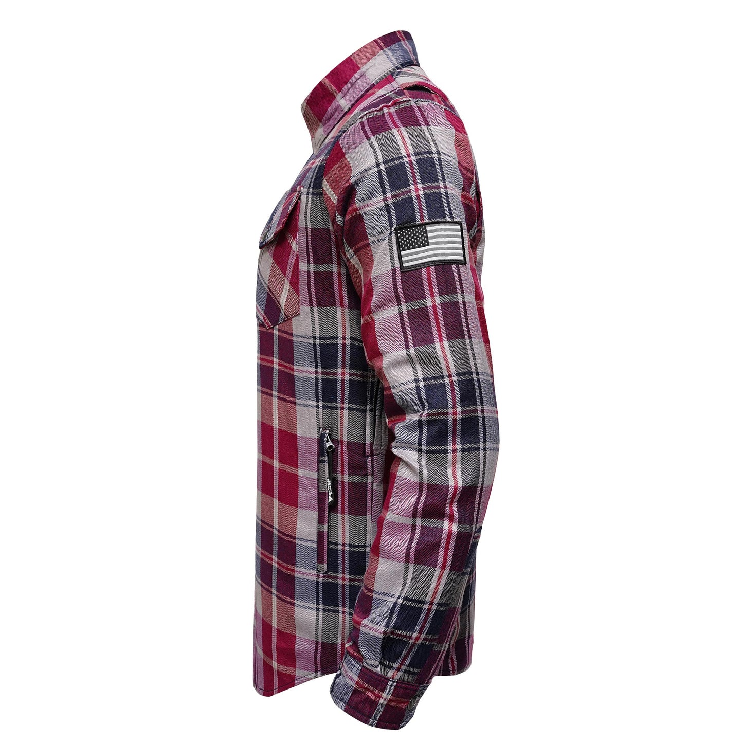 Protective Flannel Shirt For Men - Red Rogue Plaid with Pads