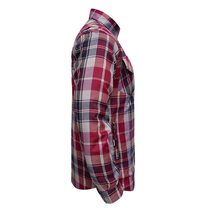 Protective Flannel Shirt For Men - Red Rogue Plaid with Pads