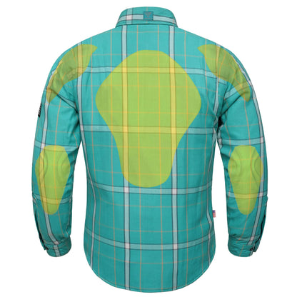 Protective Flannel Shirt For Men - Cyan Ridge
