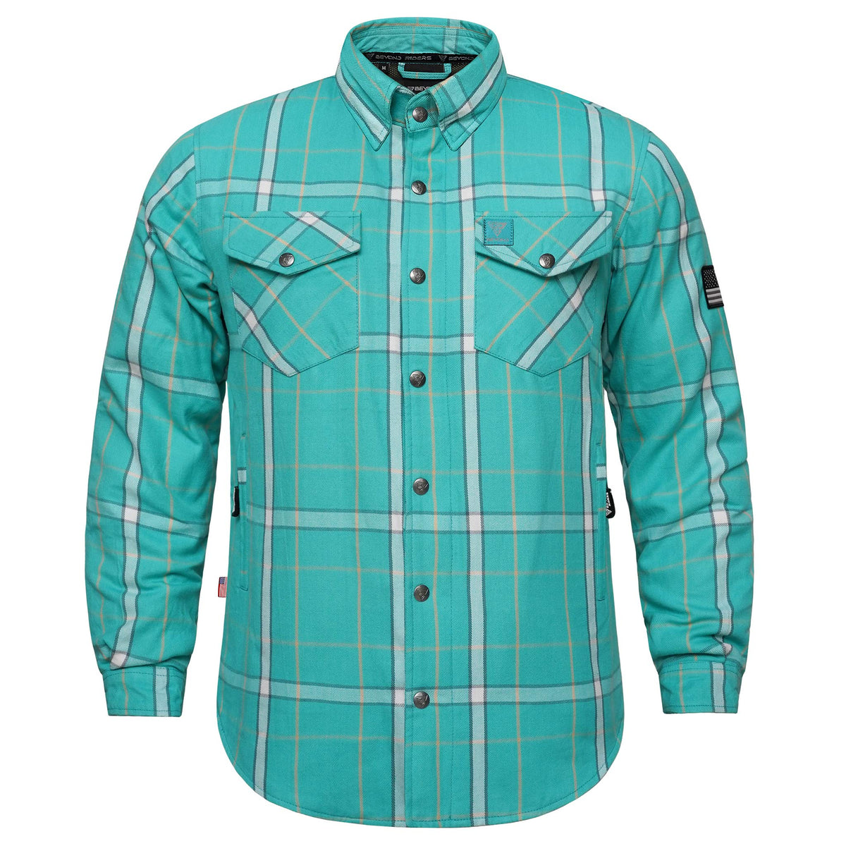 Protective Flannel Shirt For Men - Cyan Ridge