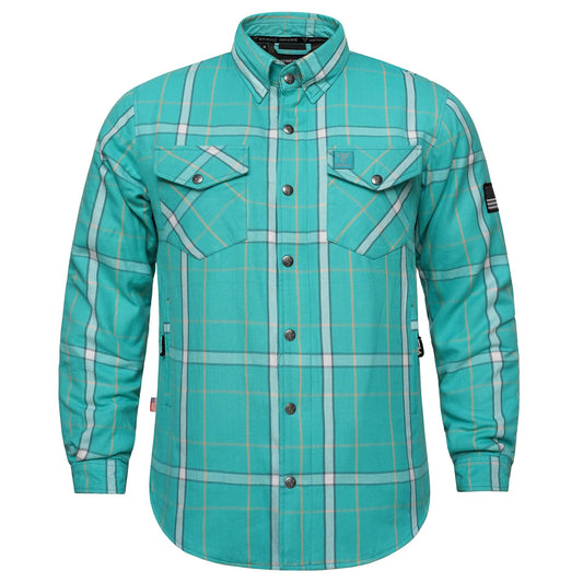 Protective Flannel Shirt For Men - Cyan Ridge