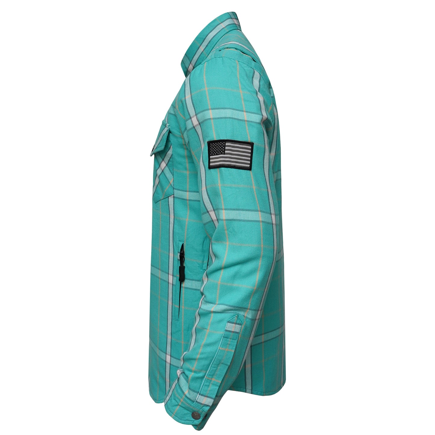 Protective Flannel Shirt For Men - Cyan Ridge