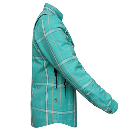 Protective Flannel Shirt For Men - Cyan Ridge