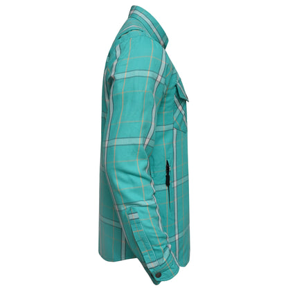 Protective Flannel Shirt For Men - Cyan Ridge