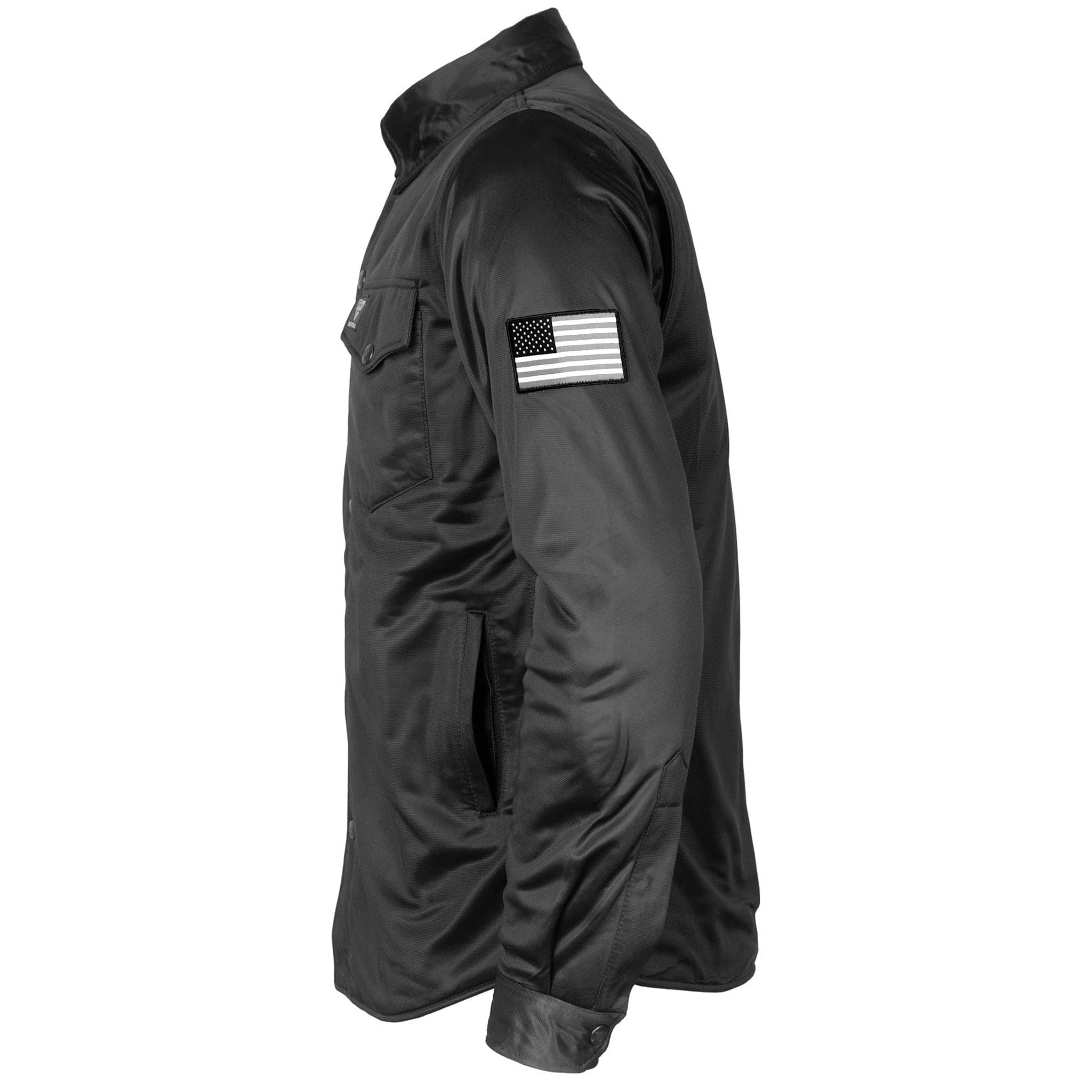 BEYOND CLOTHING★MOTO JACKET★プロテクター装備★USA Ultra Protective Shirt - Black Solid with Pads – Beyond Riders