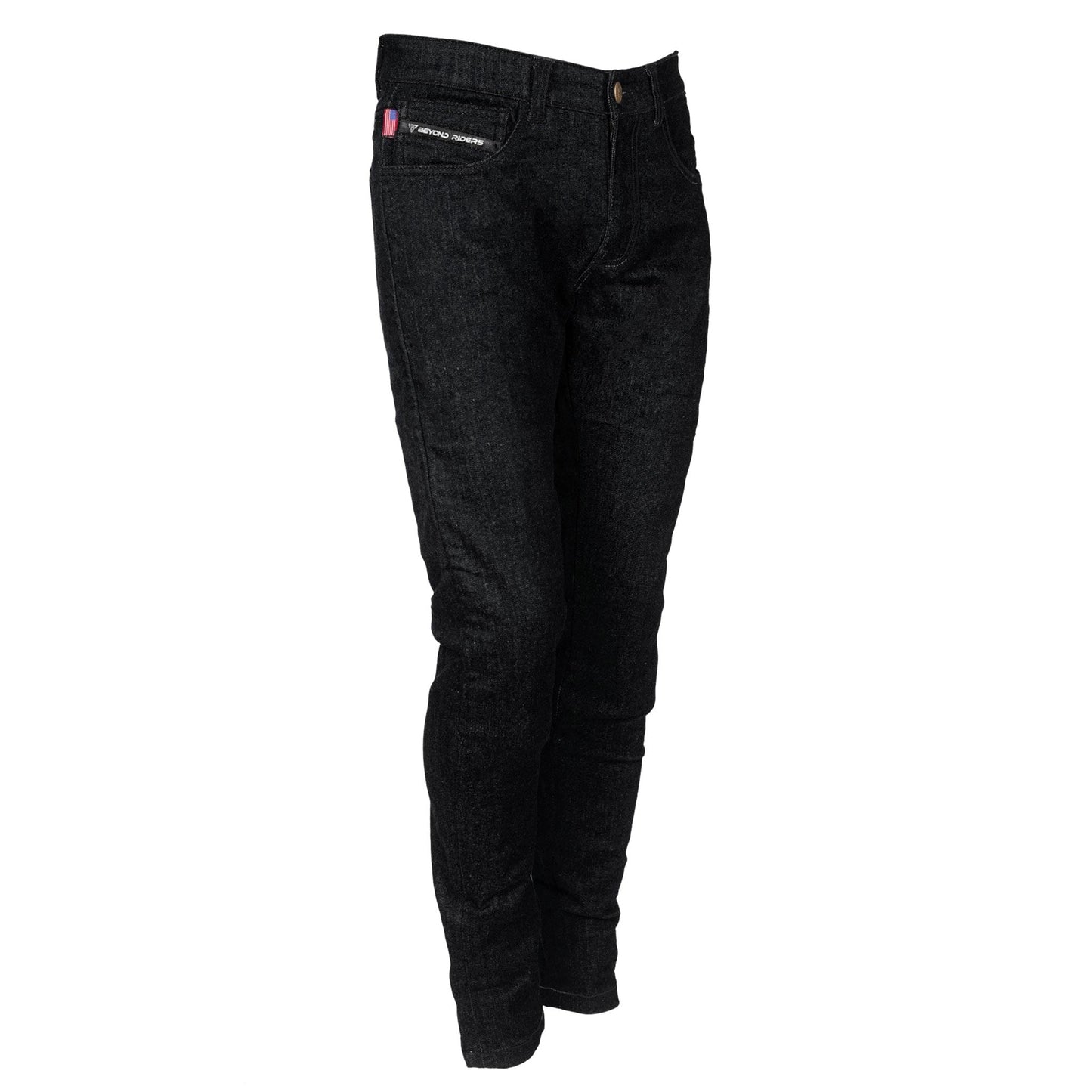 Straight Leg Protective Denim Pants (Jeans) - Black with Pads