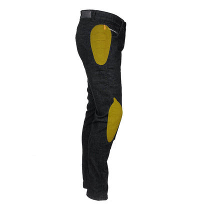 Straight Leg Protective Denim Pants (Jeans) - Black with Pads