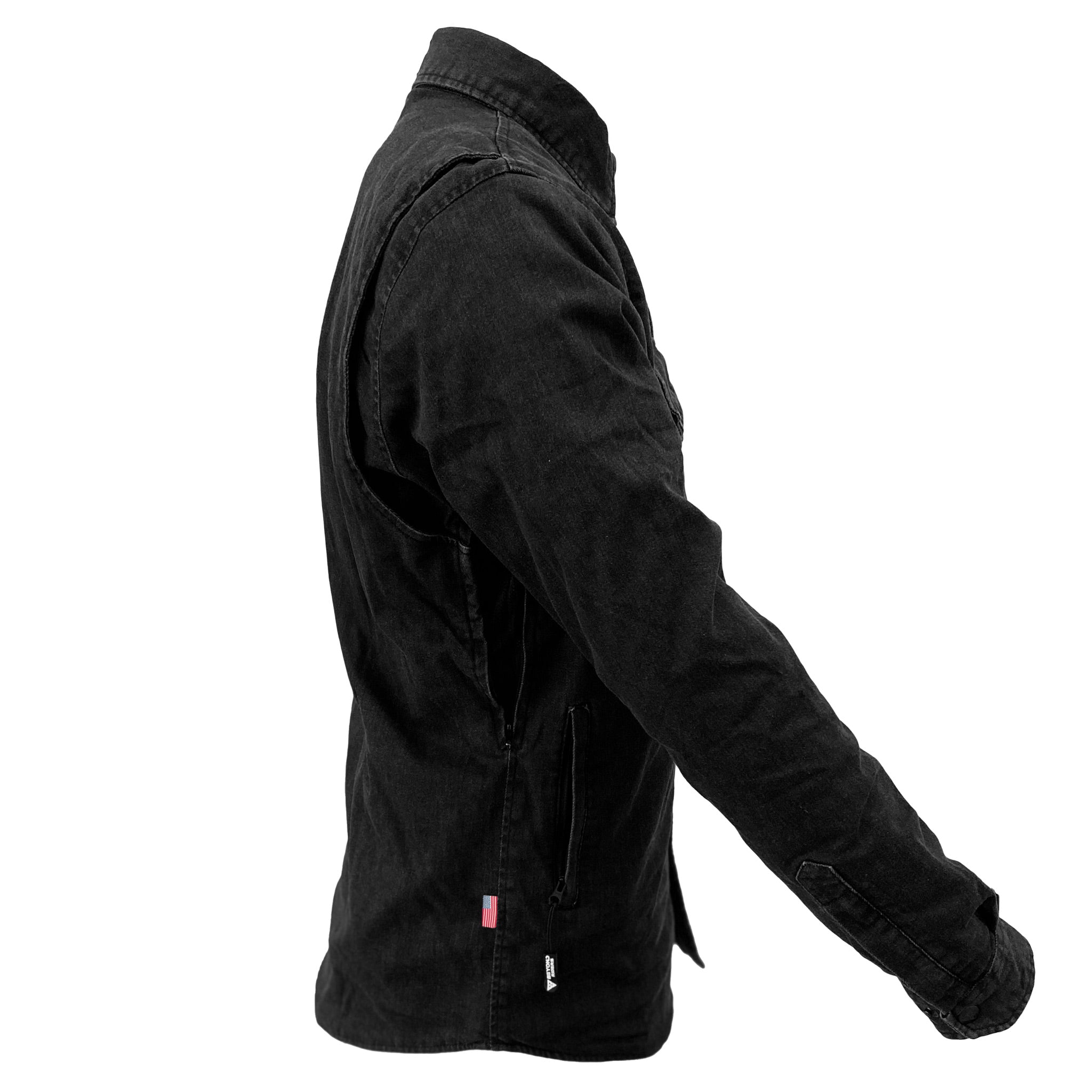 Protective Jeans Jacket - Black with Pads