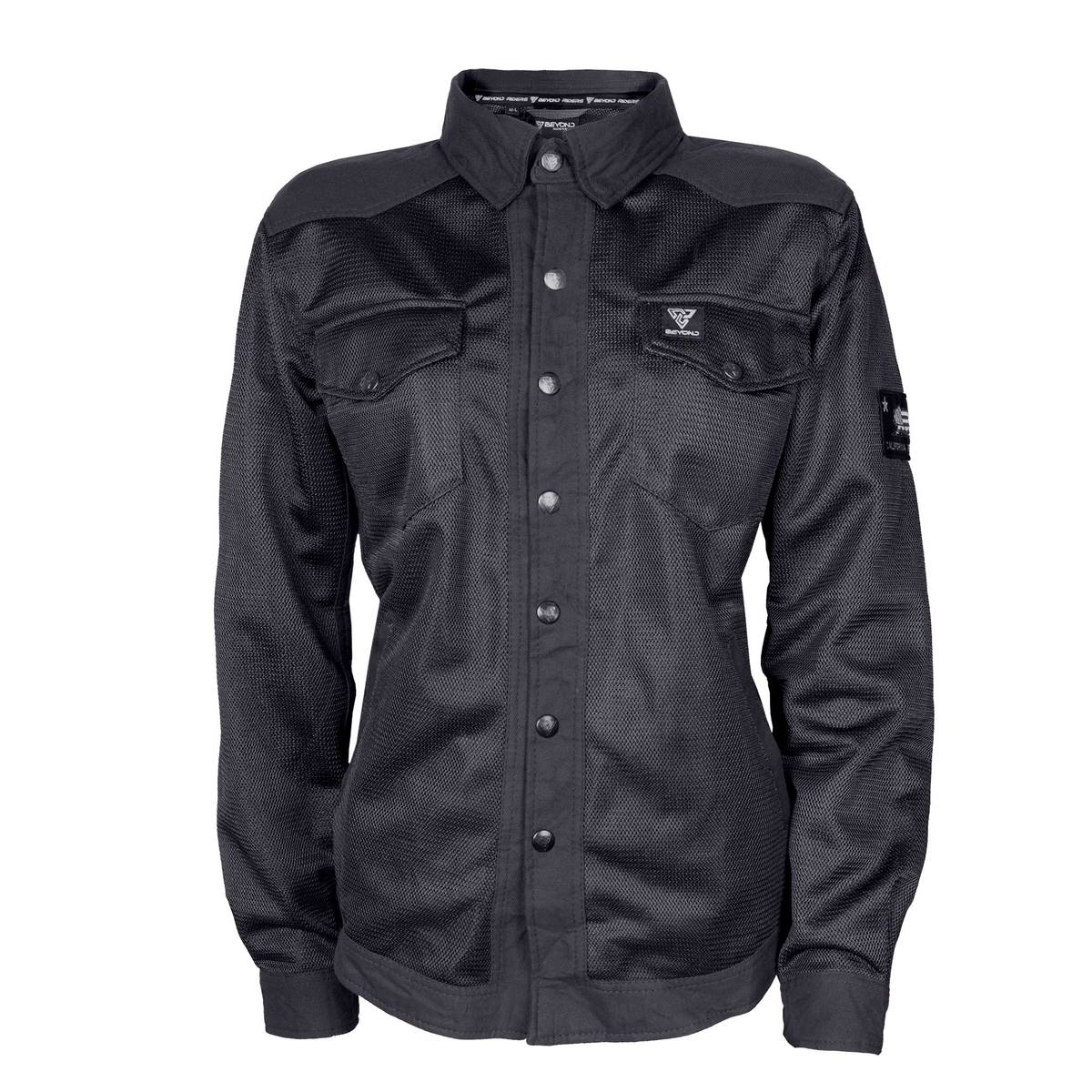 Black-Solid-Women's-Mesh-Shirt-Front-Side