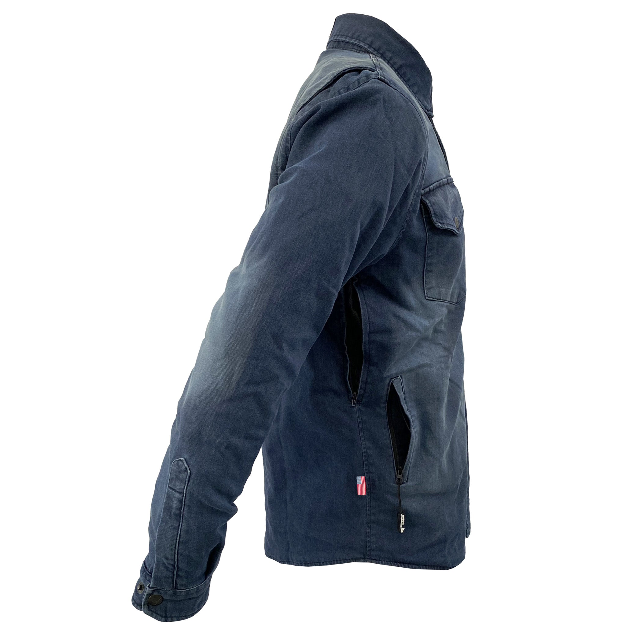 Protective Jeans Jacket - Blue Faded with Pads