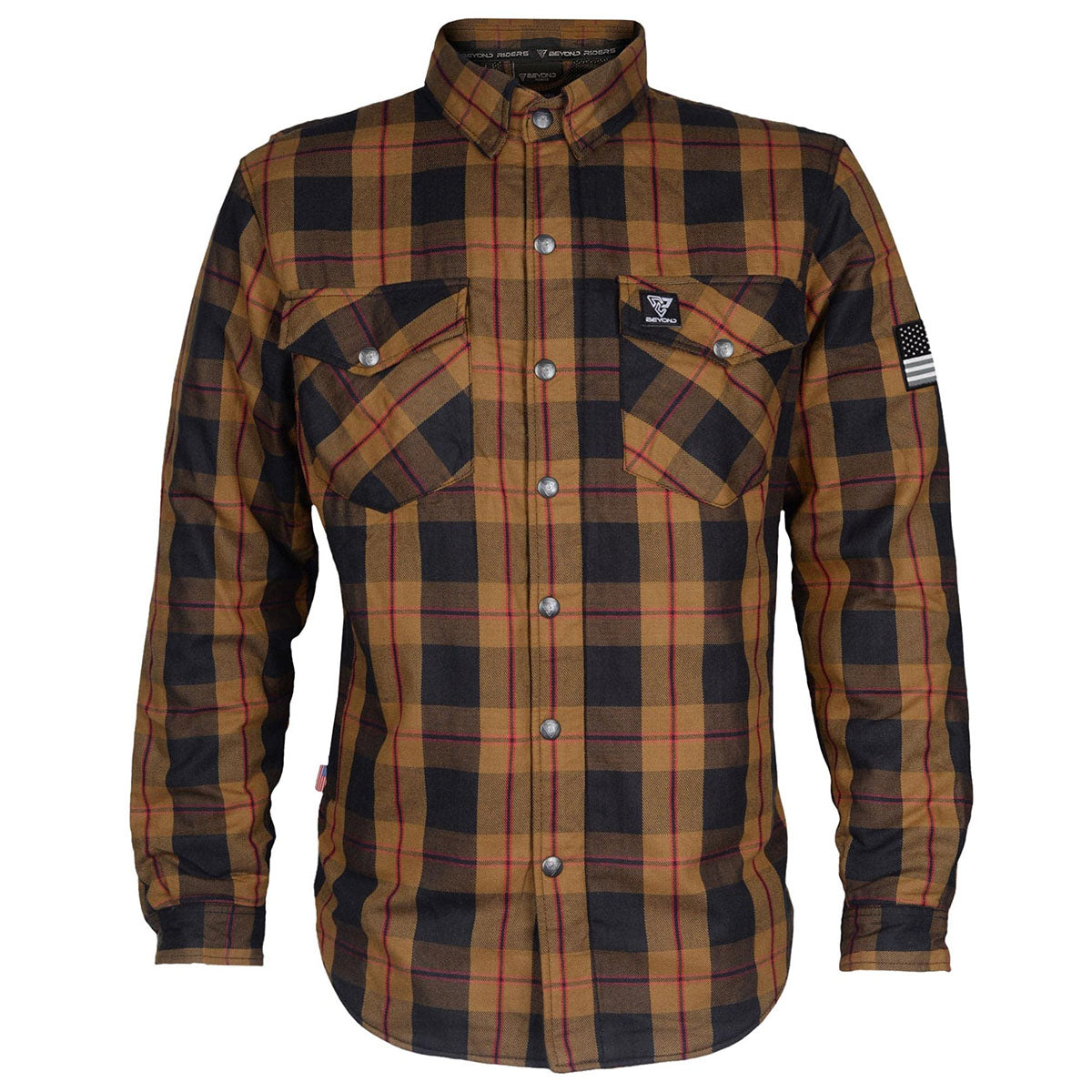 Brown Black And White Long Sleeve offers Biker Flannel Shirt for Men