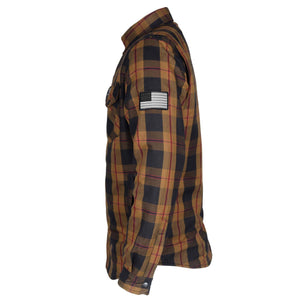 Protective Flannel Shirt - Brown, Black, Red with Pads