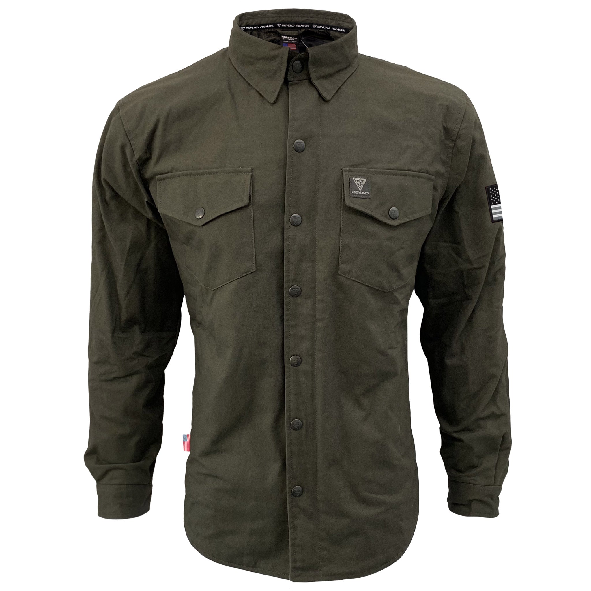 Protective Canvas Jacket for Men Army Green with Pads Xs Army Green