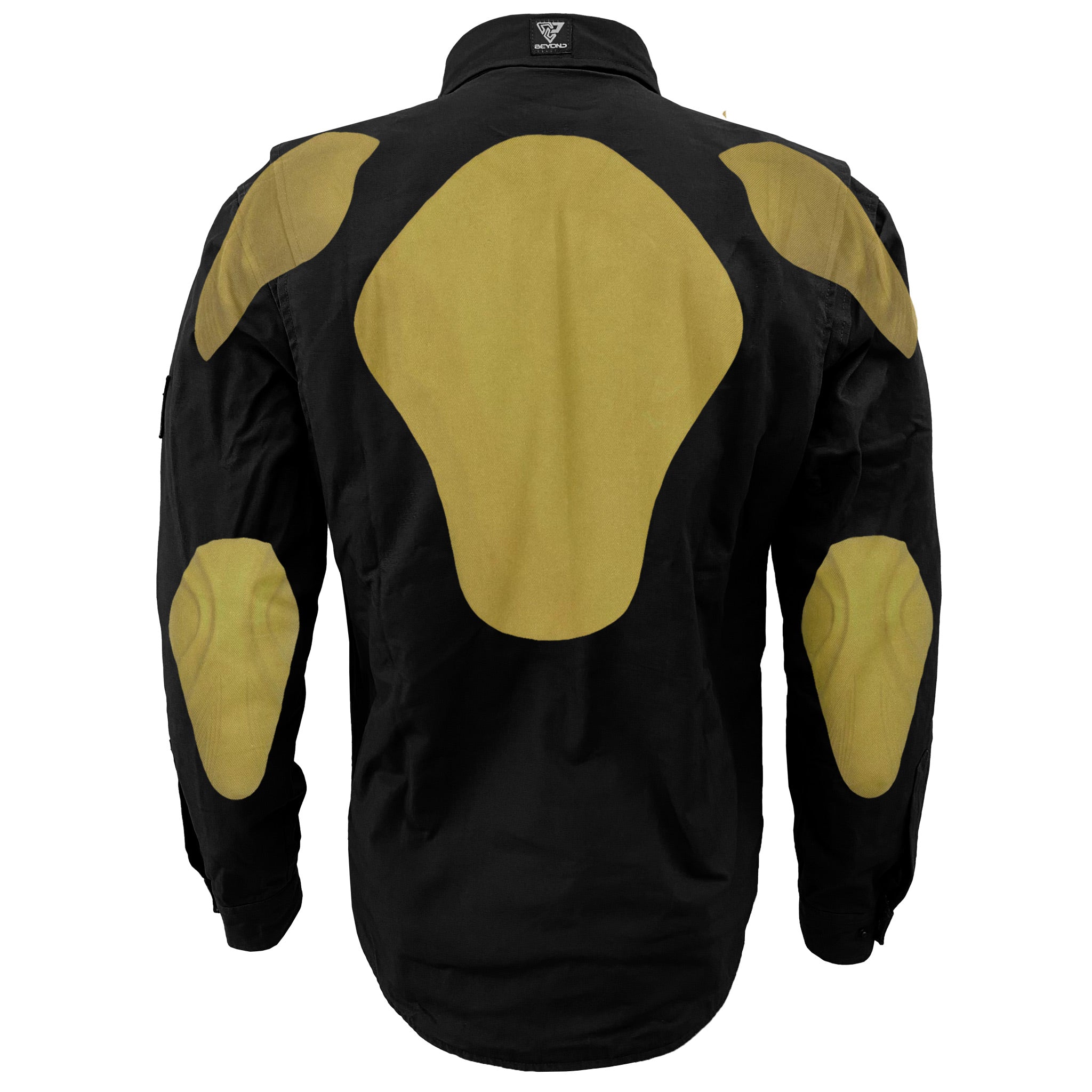 Protective Canvas Jacket for Men - Black Solid with Pads