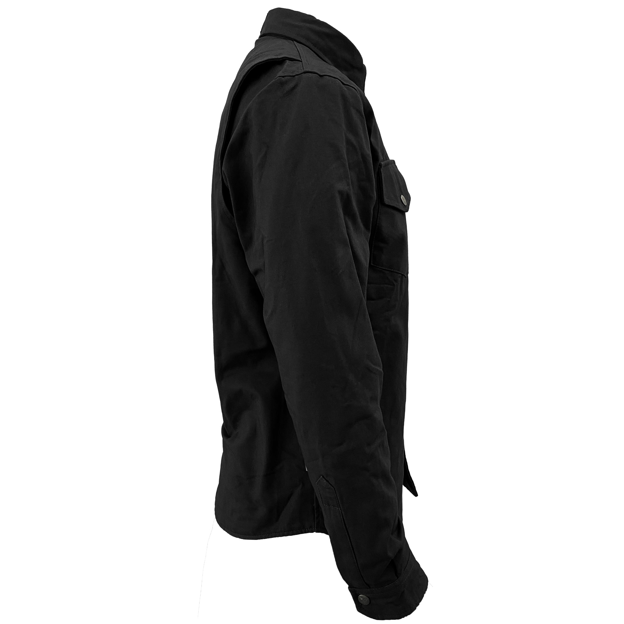 SALE Protective Canvas Jacket for Men - Black Solid with Pads