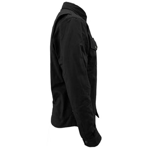 Protective Canvas Jacket for Men - Black Solid with Pads