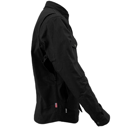 SALE Protective Canvas Jacket for Men - Black Solid with Pads