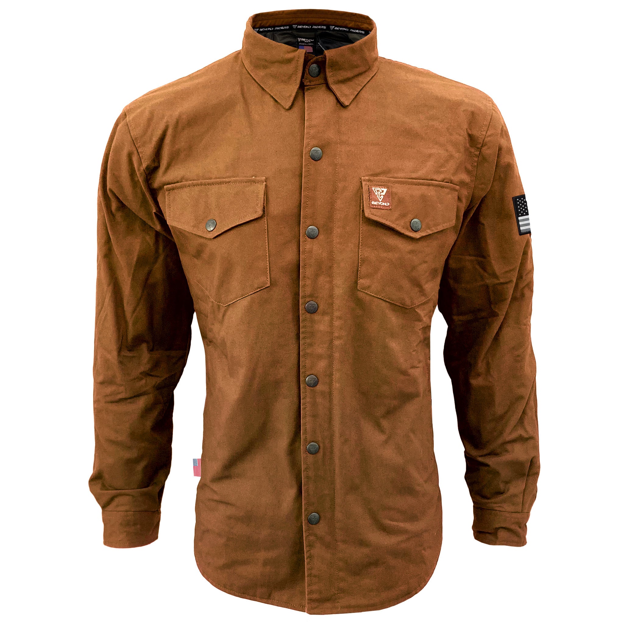 Protective Canvas Jacket for Men Light Brown with Pads