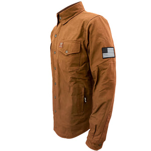 Protective Canvas Jacket for Men - Light Brown with Pads