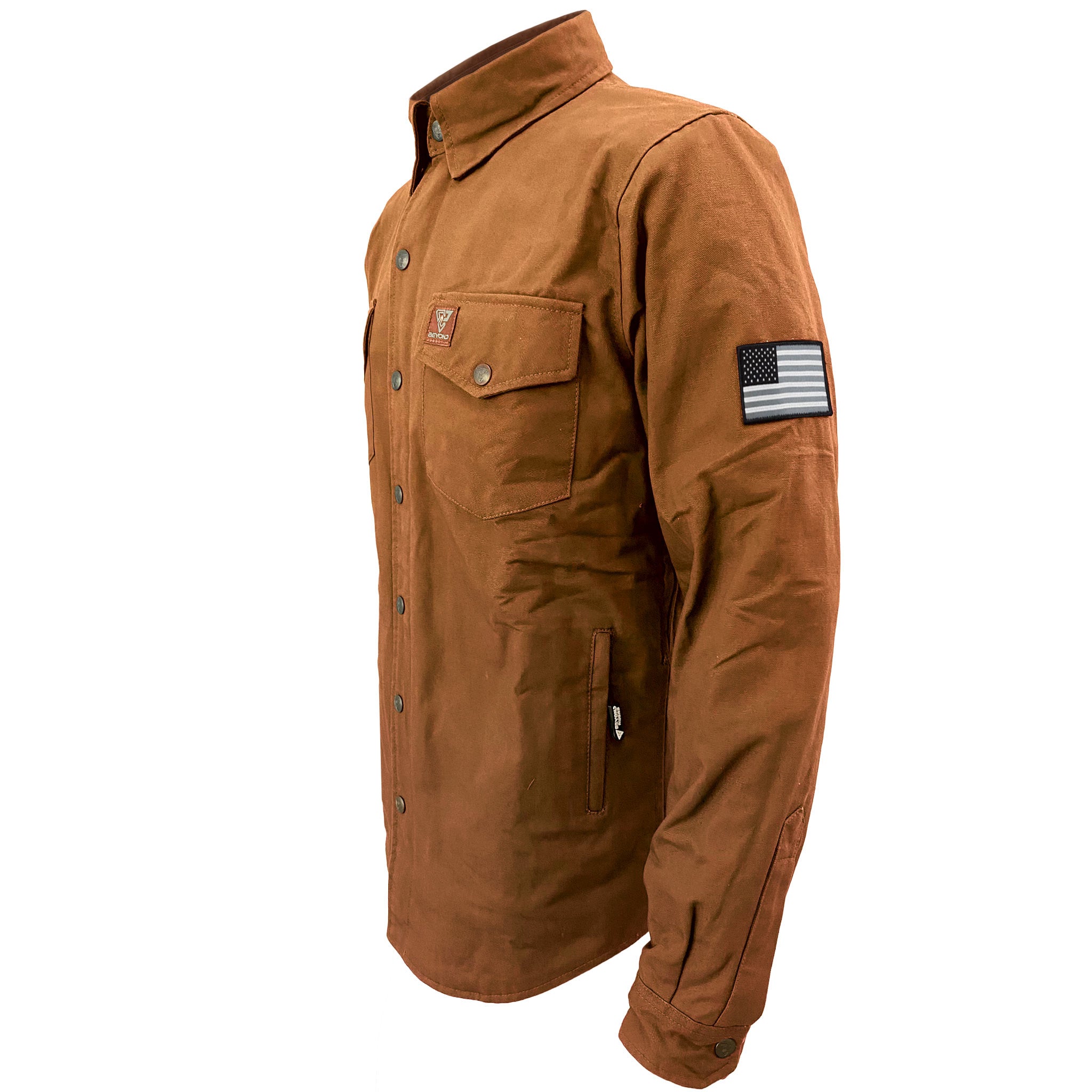 SALE Protective Canvas Jacket for Men - Light Brown with Pads