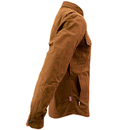 SALE Protective Canvas Jacket for Men - Light Brown with Pads