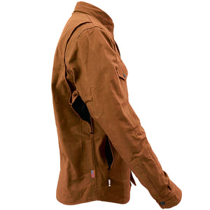 Protective Canvas Jacket for Men - Light Brown with Pads