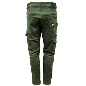 Straight Leg Cargo Pants - Army Green with Pads