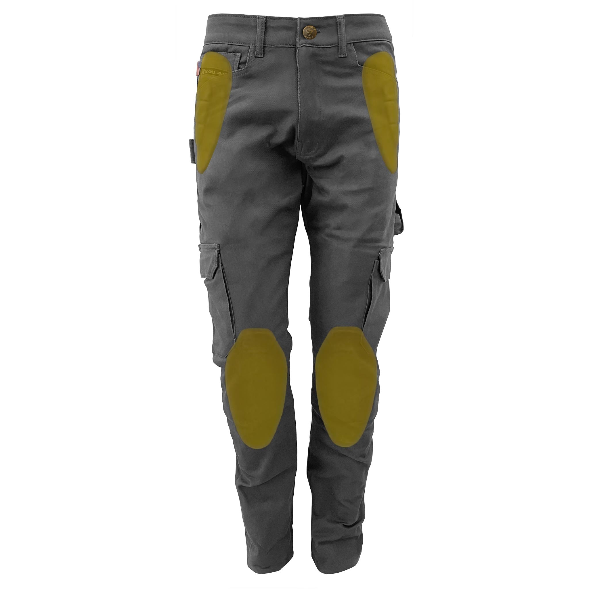 Straight Leg Cargo Pants - Gray with Pads