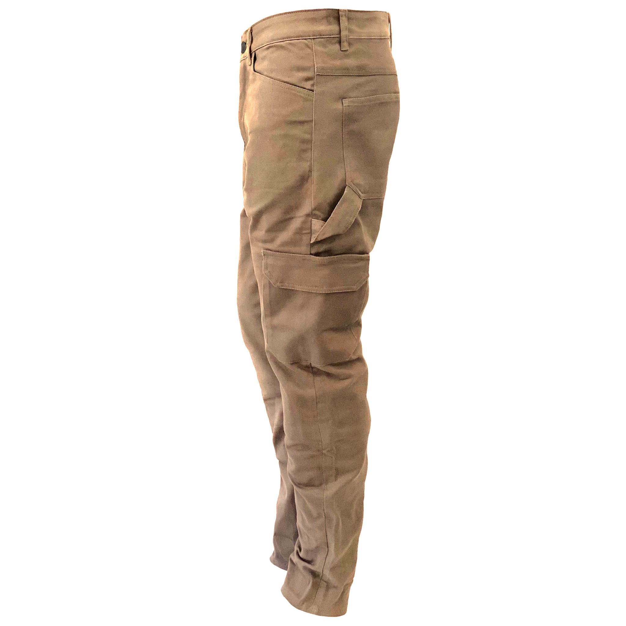 Straight Leg Cargo Pants -   Khaki Solid