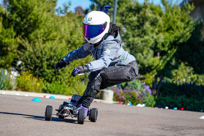 Protective Reflective Flannel Hoodie "Twilight Titanium" For Women - Grey and Silver with Pads