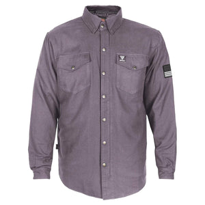 Protective Flannel Shirt - Grey Solid with Pads