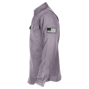 Protective Flannel Shirt - Grey Solid with Pads