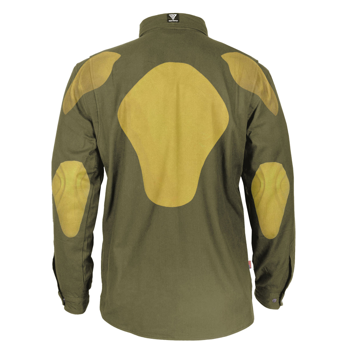 Protective Flannel Shirt - Army Green Solid with Pads – Beyond Riders