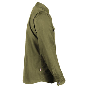 Protective Flannel Shirt - Army Green Solid with Pads