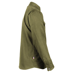 SALE Protective Flannel Shirt - Army Green Solid with Pads